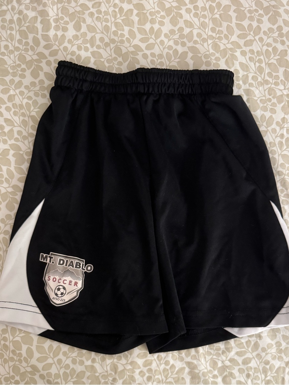 Mt. Diablo Black Soccer Shorts with White Panels